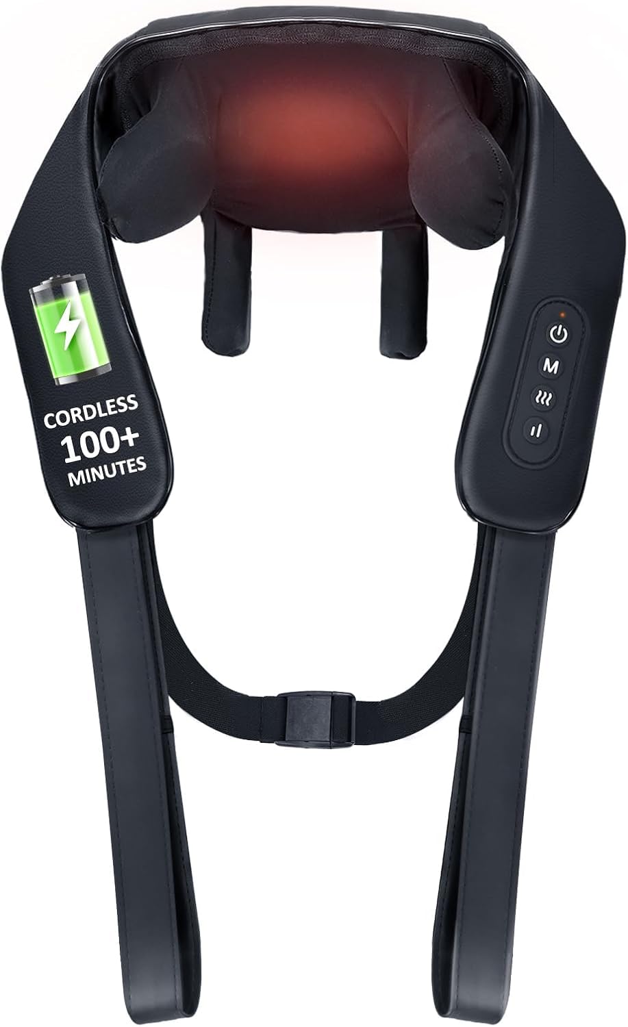 Masseur de cou et d’épaules KNQZE sans fil – Massage pétrissant 4D + chaleur – Recharge USB-C (Bleu)