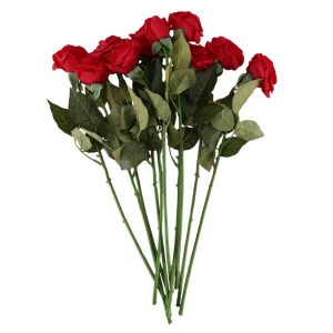 Lot de 12 roses artificielles en latex pour décoration - visuel produit
