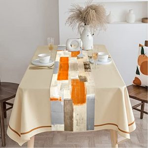 Chemin de table style européen orange et gris - visuel produit