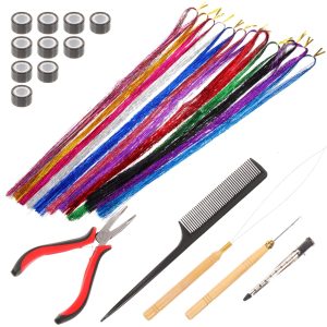 Mèches guirlandes pour cheveux femme - kit festif - visuel produit