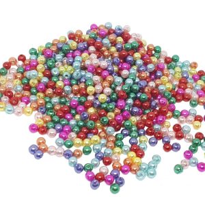 500 perles nacrées multicolores acrylique 4 mm - visuel produit