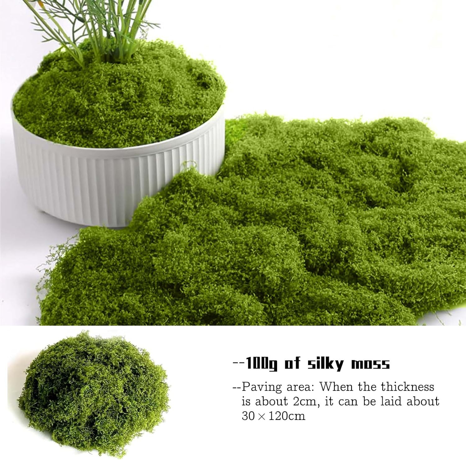 Mousse Artificielle Décorative 100g - Fausse Mousse Végétale Verte Foncée pour Bricolage et Décorati - produit neuf issu de déstockage