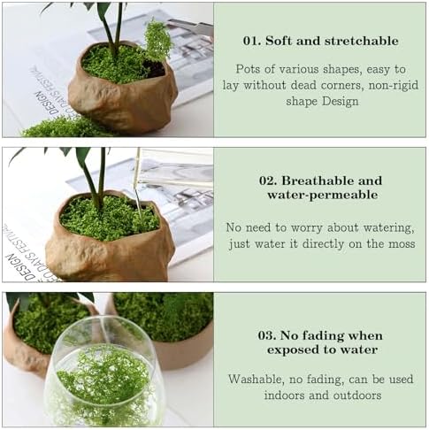 Mousse Artificielle Décorative 100g - Fausse Mousse Végétale Verte Foncée pour Bricolage et Décorati - produit neuf issu de déstockage