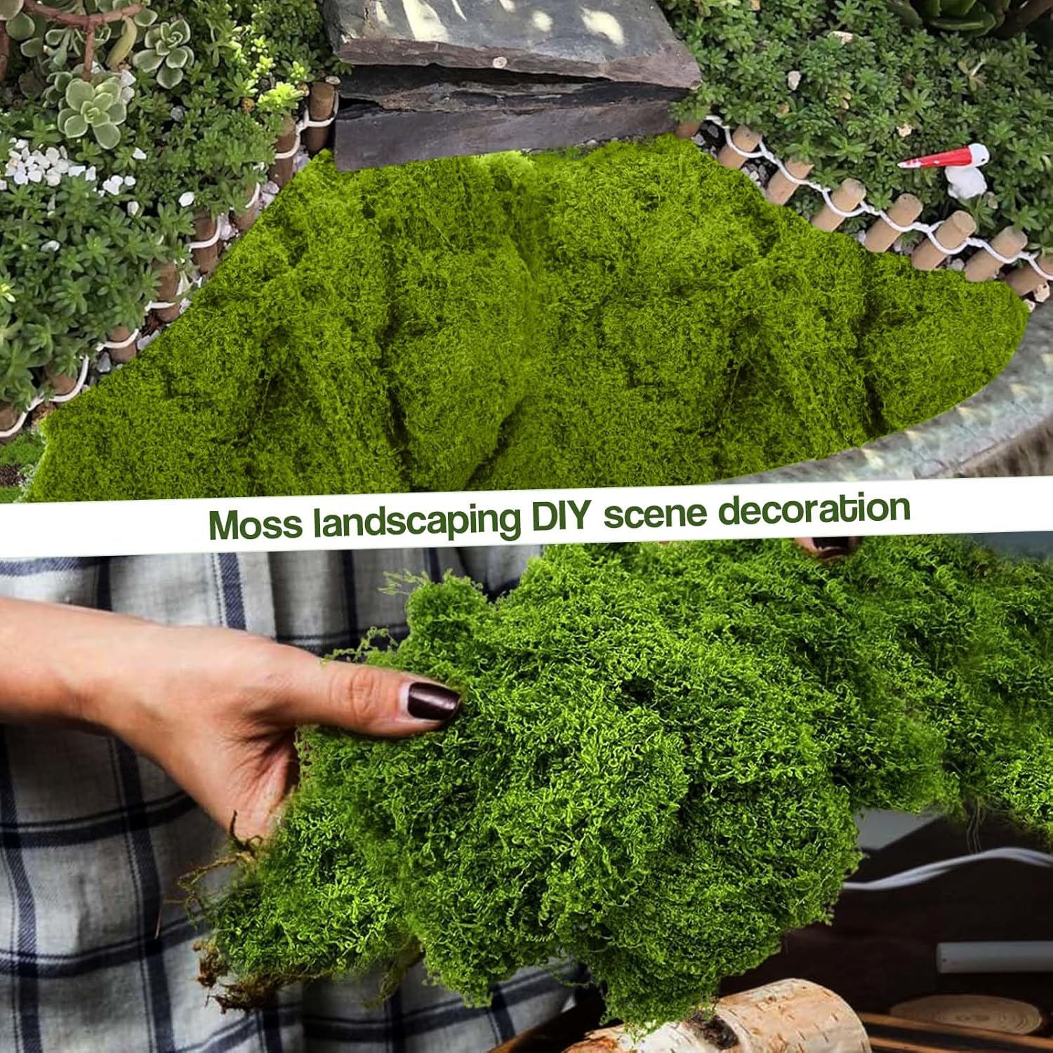 Mousse Artificielle Décorative 100g - Fausse Mousse Végétale Verte Foncée pour Bricolage et Décorati - produit neuf issu de déstockage