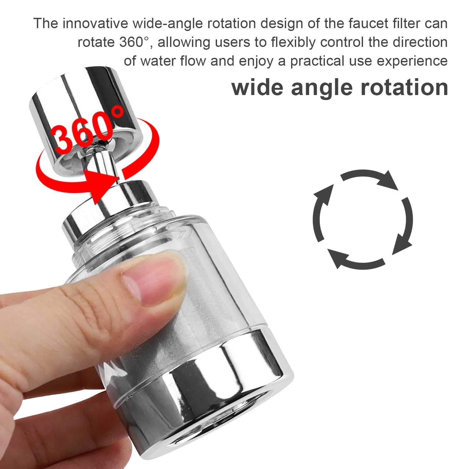 Edelstahl-Wasserhahnfilter mit 360°-Drehung und transparentem Design – Wasserfilter für – Bild 4