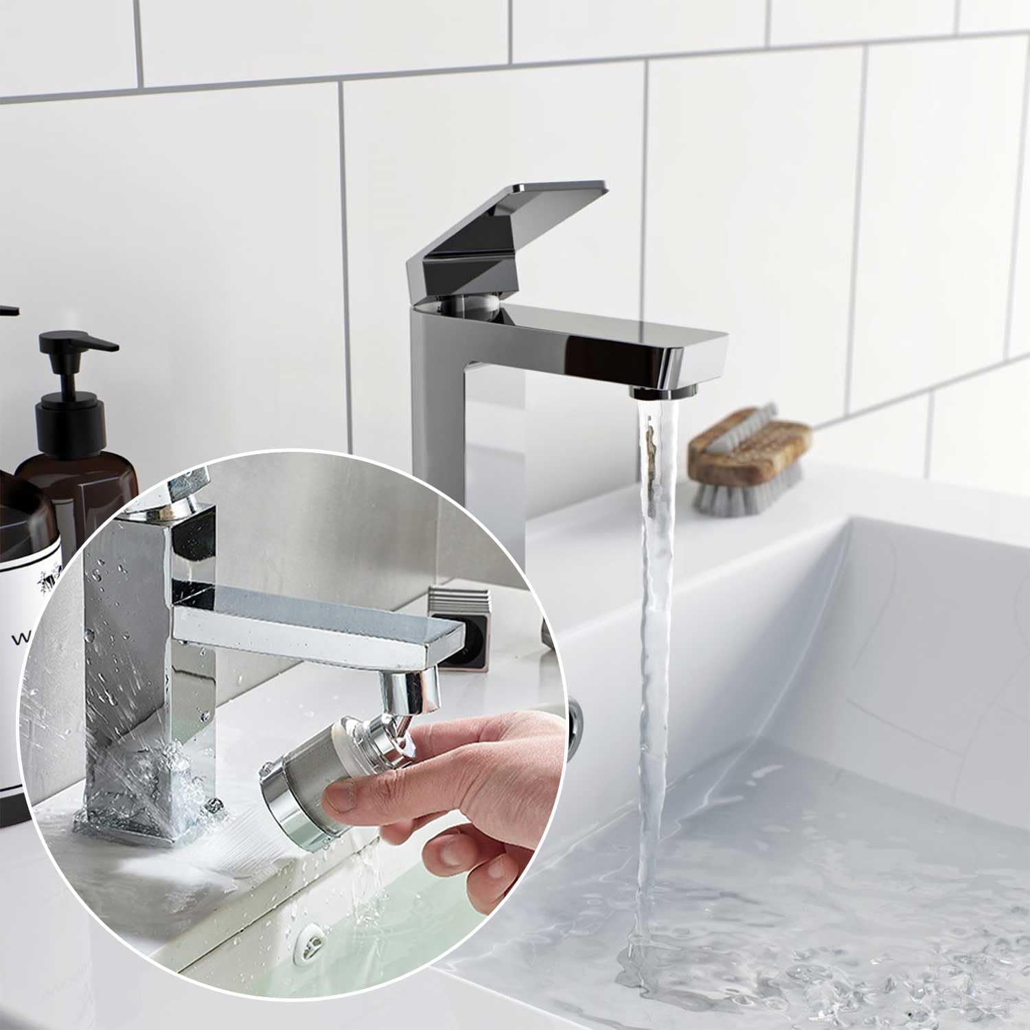 Edelstahl-Wasserhahnfilter mit 360°-Drehung und transparentem Design – Wasserfilter für – Bild 5