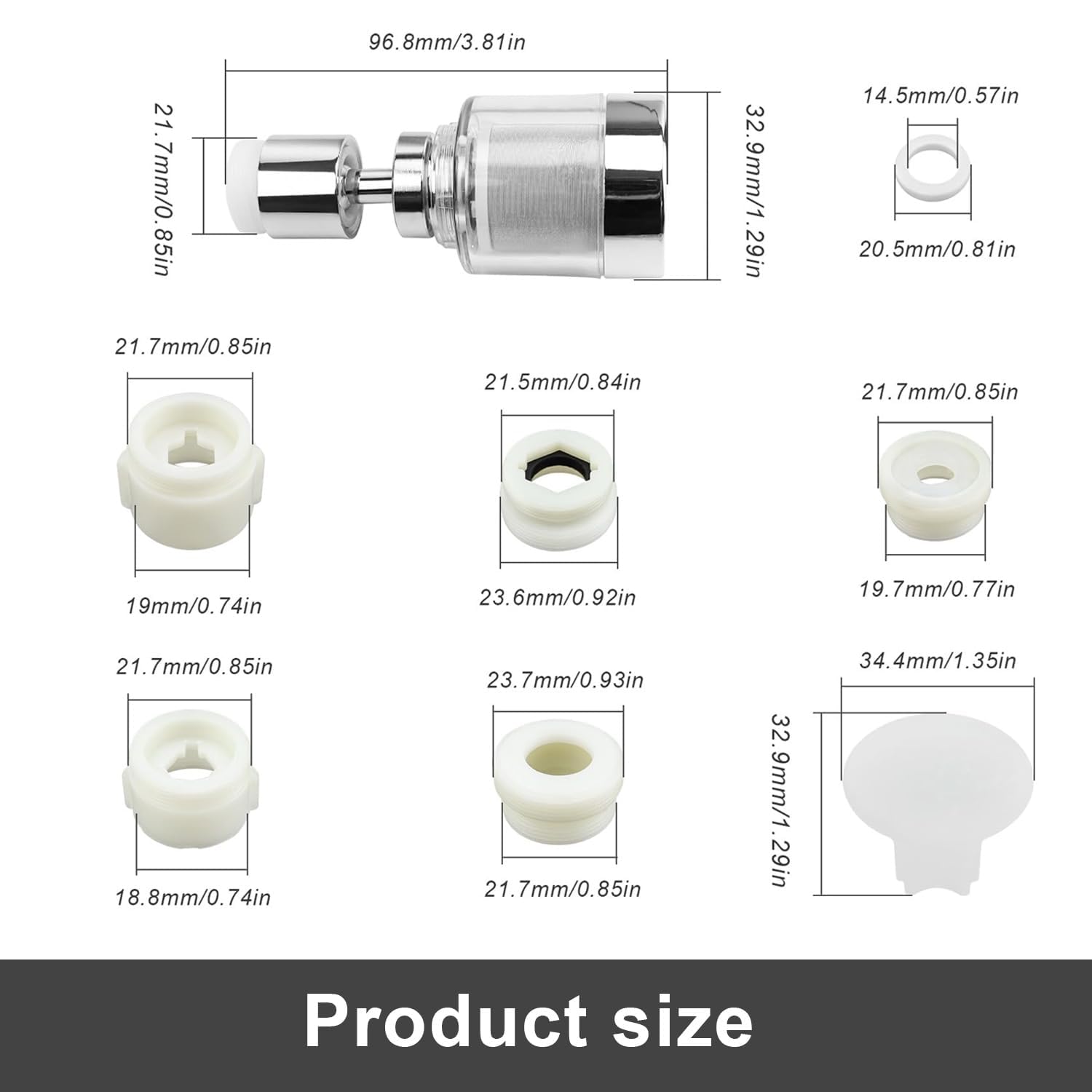 Edelstahl-Wasserhahnfilter mit 360°-Drehung und transparentem Design – Wasserfilter für – Bild 6