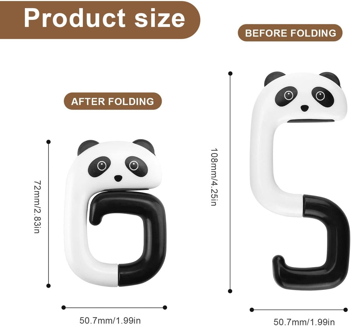 HJIAMA 4-teiliger faltbarer Taschenhaken – rutschfest, 360° drehbar, Cartoon-Formen, Taschenhalter – Bild 2