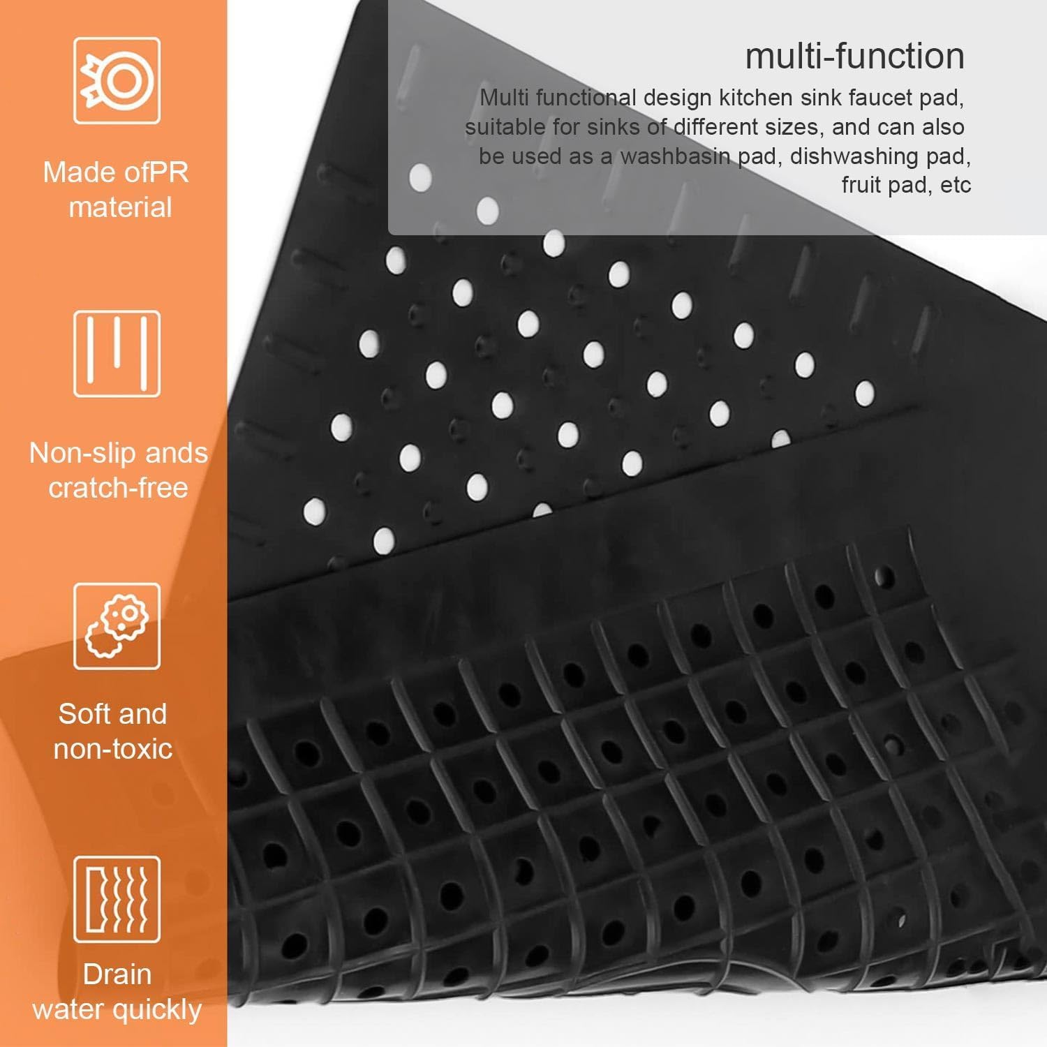 Tapis d'Évier en Nid d'Abeille 12,4 x 10,4 Pouces - Tapis Égouttoir Pliable, Découpable et Antidérap - produit neuf issu de déstockage