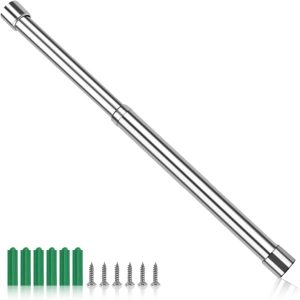 P000723-image_01 Barre Penderie Télescopique Extensible 31-51 cm en Acier Inoxydable Argenté - Tringle Murale pour Ar - produit neuf issu de déstockage