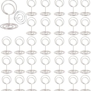 P000732-image_01 30 Supports Porte-Nom Argent Rond en Métal - 30 Pièces, Porte-Photos et Cartes pour Mariages, Fêtes - produit neuf issu de déstockage