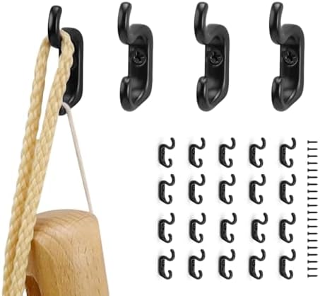 Patères Porte-Manteaux Murales Noires - Lot de 20 Crochets Doubles en Métal Rétro pour Salle de Bain - produit neuf issu de déstockage