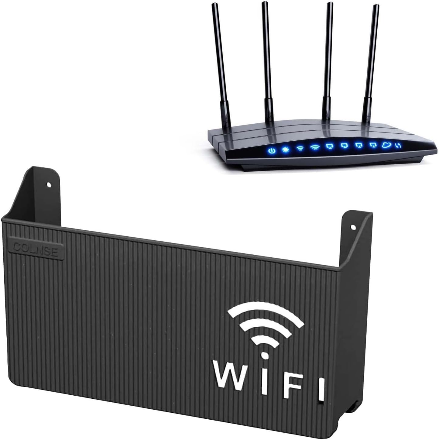 Cache Box Internet Mural negro - Étagère Flottante de organización para Routeur WiFi, Support Durable en