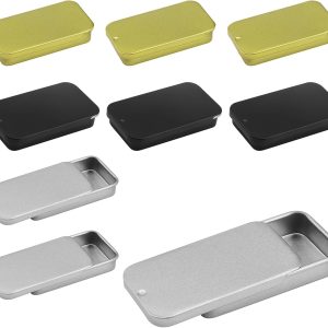Boîte Métallique Coulissante 9 Pièces - Mini Boîtes en Fer Blanc Antirouille, Surface Givrée, Portab - produit neuf issu de déstockage