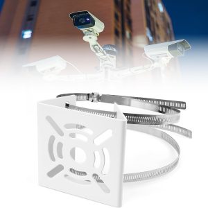 P000770-image_01 Support d'angle en acier inoxydable pour caméra extérieure avec anneaux réglables jusqu'à 200 mm - produit neuf issu de déstockage