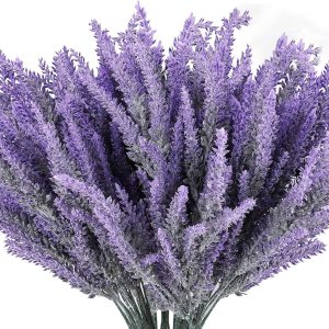 P000793-image_01 12 Pièces Lavandes Artificielles Violet - Fleurs en PVC Flocage Résistantes pour Décoration Intérieu - produit neuf issu de déstockage