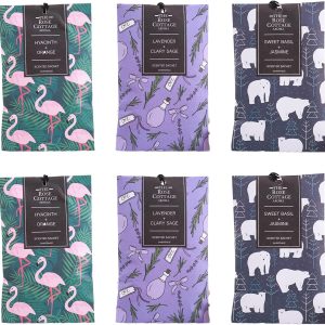 6 Sachets Désodorisants pour Armoire avec Cordon - Parfum Naturel Longue Durée - 3 Parfums Uniques - produit neuf issu de déstockage