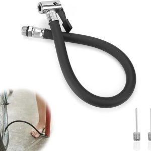 Tube d'extension de gonfleur 36,5 cm avec aiguille de gonflage pour pneus de voiture, vélo et moto - produit neuf issu de déstockage