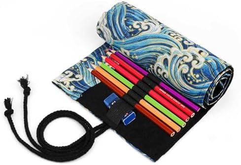 Trousse à Crayons de Couleur Grande Capacité 72 Compartiments en Toile - Rangement Étanche et Pliabl - produit neuf issu de déstockage