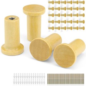 Lot de 30 Porte-Manteaux Muraux en Bois Poli avec Vis de Montage - Patères en Forme de T pour Salon, - produit neuf issu de déstockage