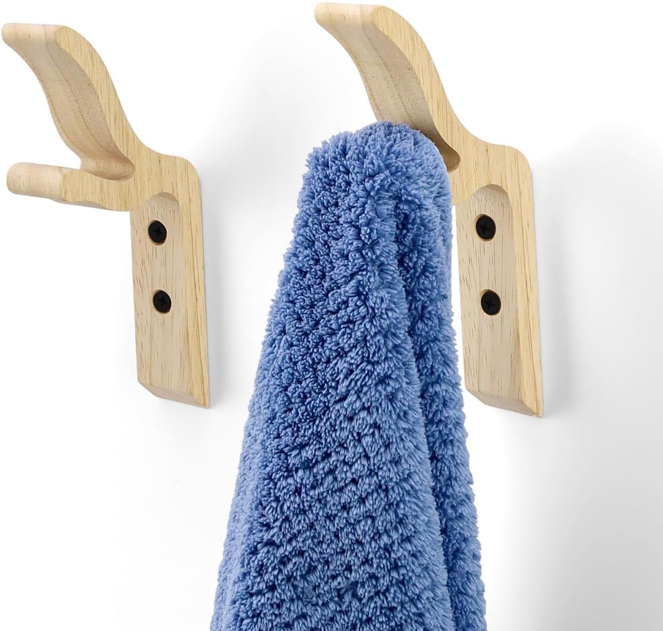 Patère Murale en madera de Cerf - lote de 2 Crochets Porte-Manteaux para Entrée, Chambre y Balcon
