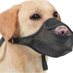 Muselière en Nylon Respirante et Réglable pour Chiens Petits, Moyens et Grands - Taille S, Noir - Ma - produit neuf issu de déstockage