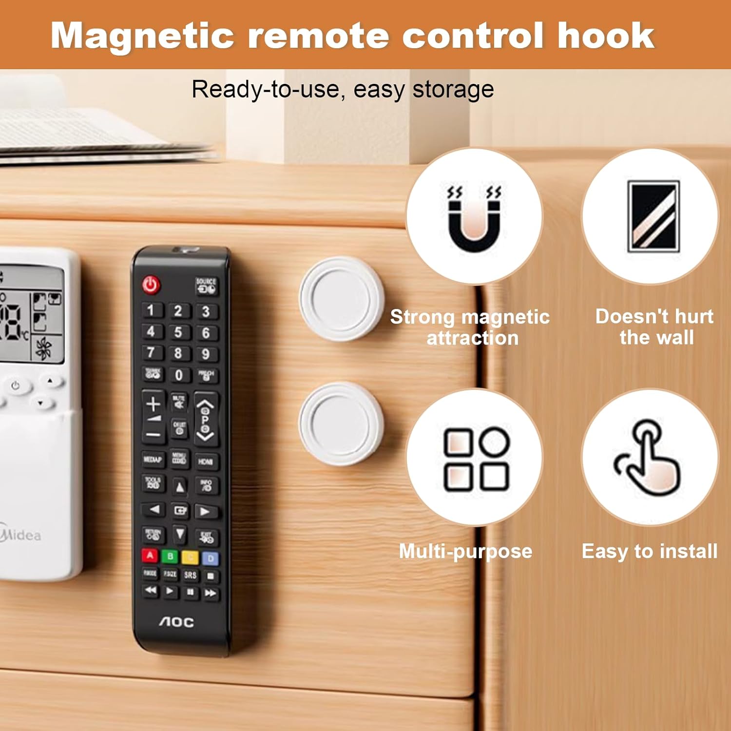 20 Supports Magnétiques Muraux pour Télécommandes - Porte Télécommande Multifonctionnel Blanc - produit neuf issu de déstockage