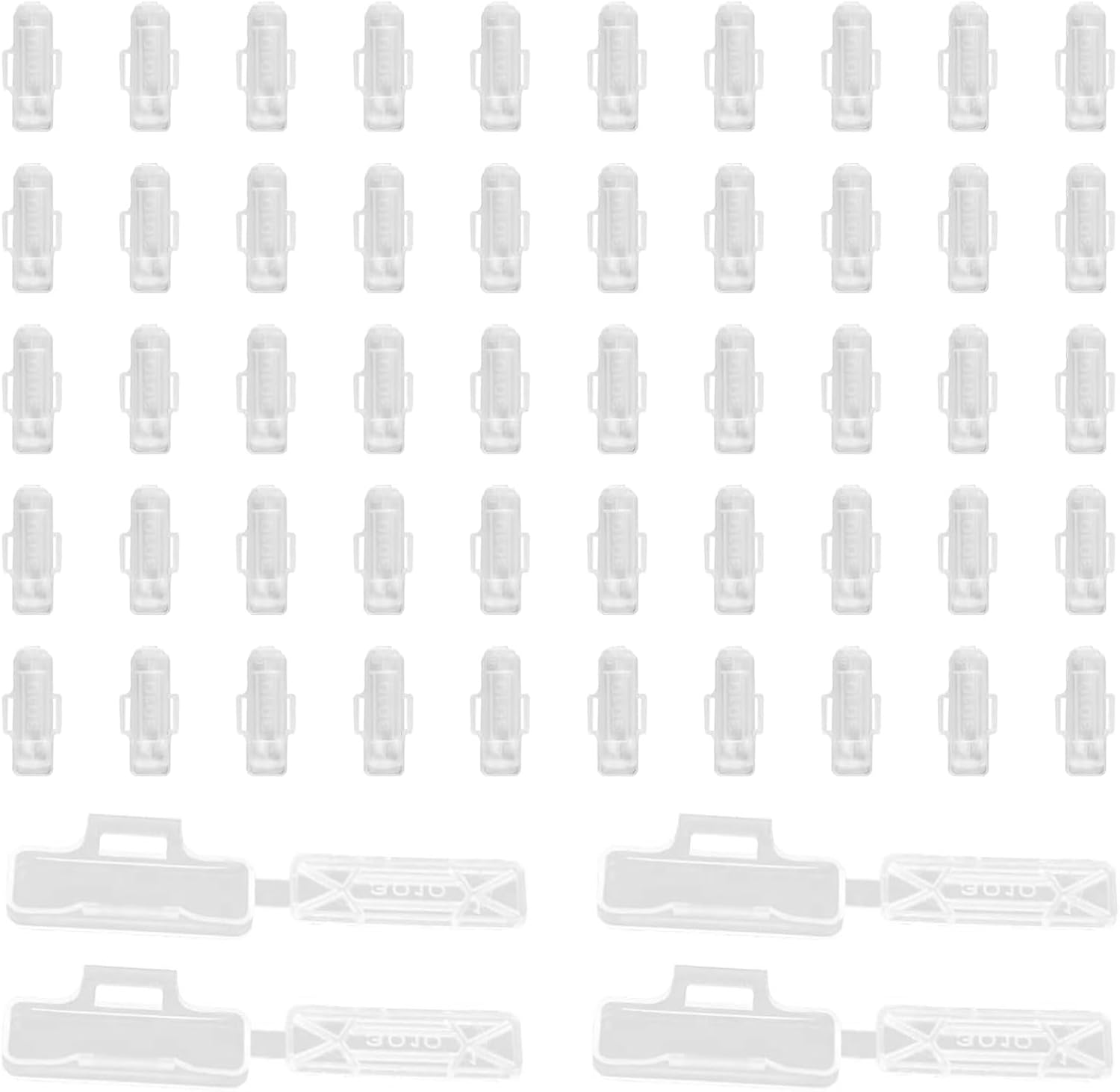 100 Piezas Etiquetas Transparentes y Bridas de Plástico Reutilizables – Organizador