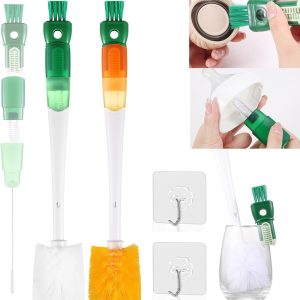 P000868-image_01 Wekuw Brosse Nettoyage Biberon 5 en 1, 2 Pièces avec Crochets, Sans BPA, Durable et Sans Rayures pou - produit neuf issu de déstockage