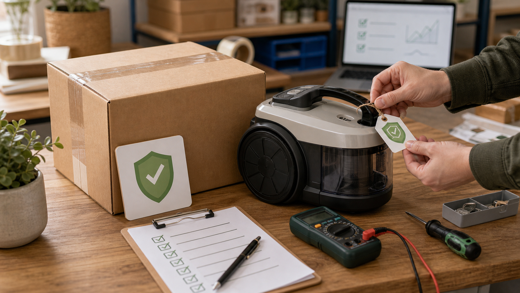 Contrôle qualité et garantie d'un produit reconditionné avant expédition
