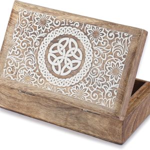 Ajuny Boîte à bijoux en bois