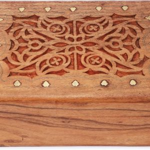 Ajuny Boîte à bijoux en bois