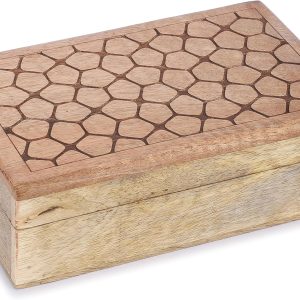 Ajuny Boîte à bijoux en bois de manguier