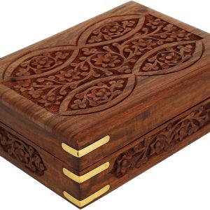 Ajuny Boîte à bijoux en bois de sheesham
