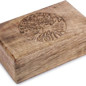 Ajuny Boîte à bijoux en bois