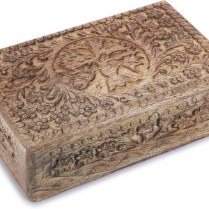 Ajuny Boîte à bijoux en bois