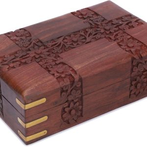 Ajuny Boîte à bijoux en bois
