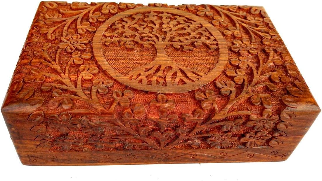 Ajuny Boîte à bijoux en bois