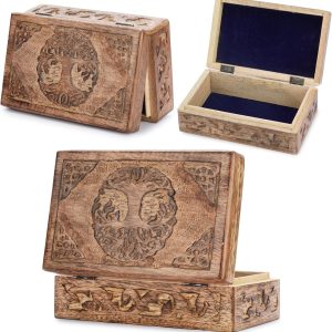 Ajuny Boîte à bijoux en bois