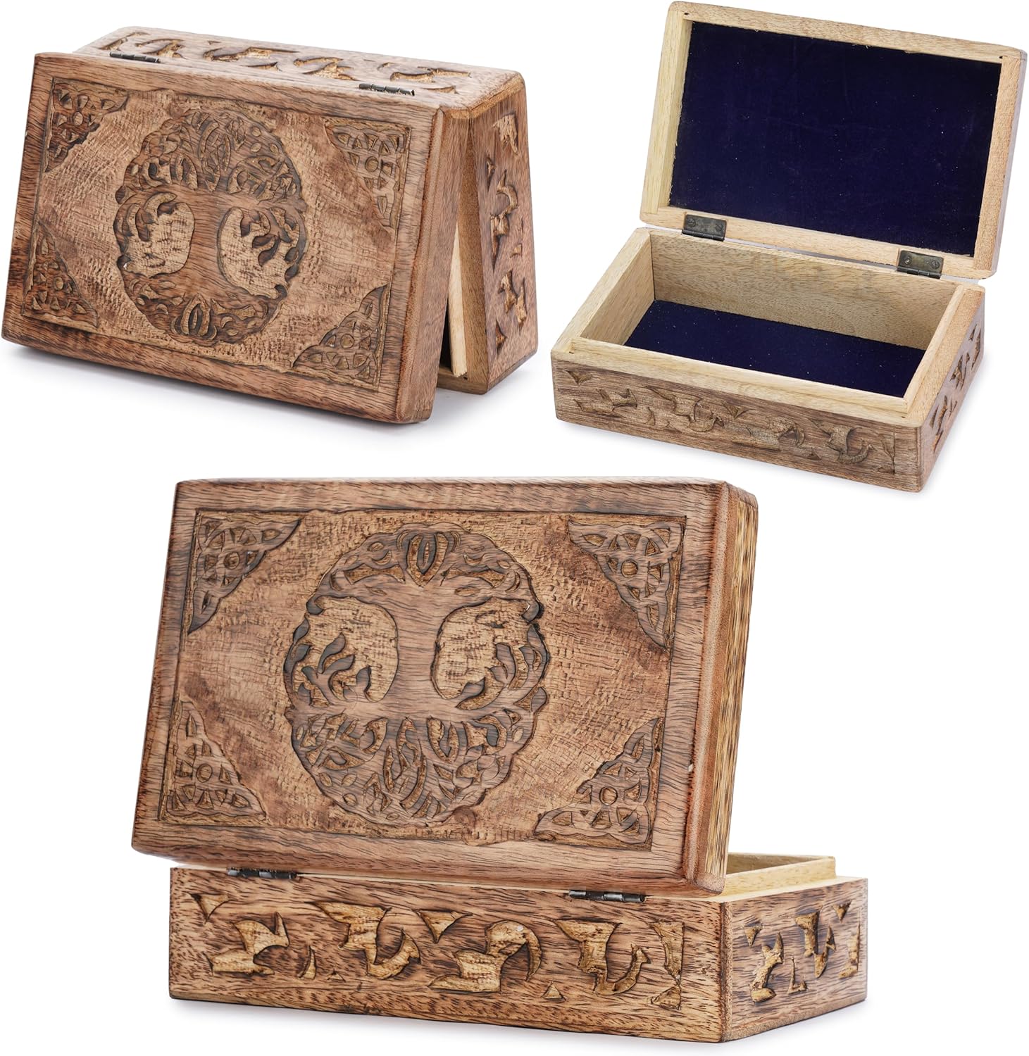 Ajuny Boîte à bijoux en bois