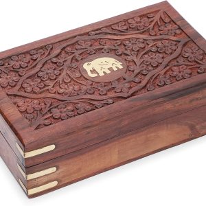 Ajuny Boîte à bijoux en bois de sheesham