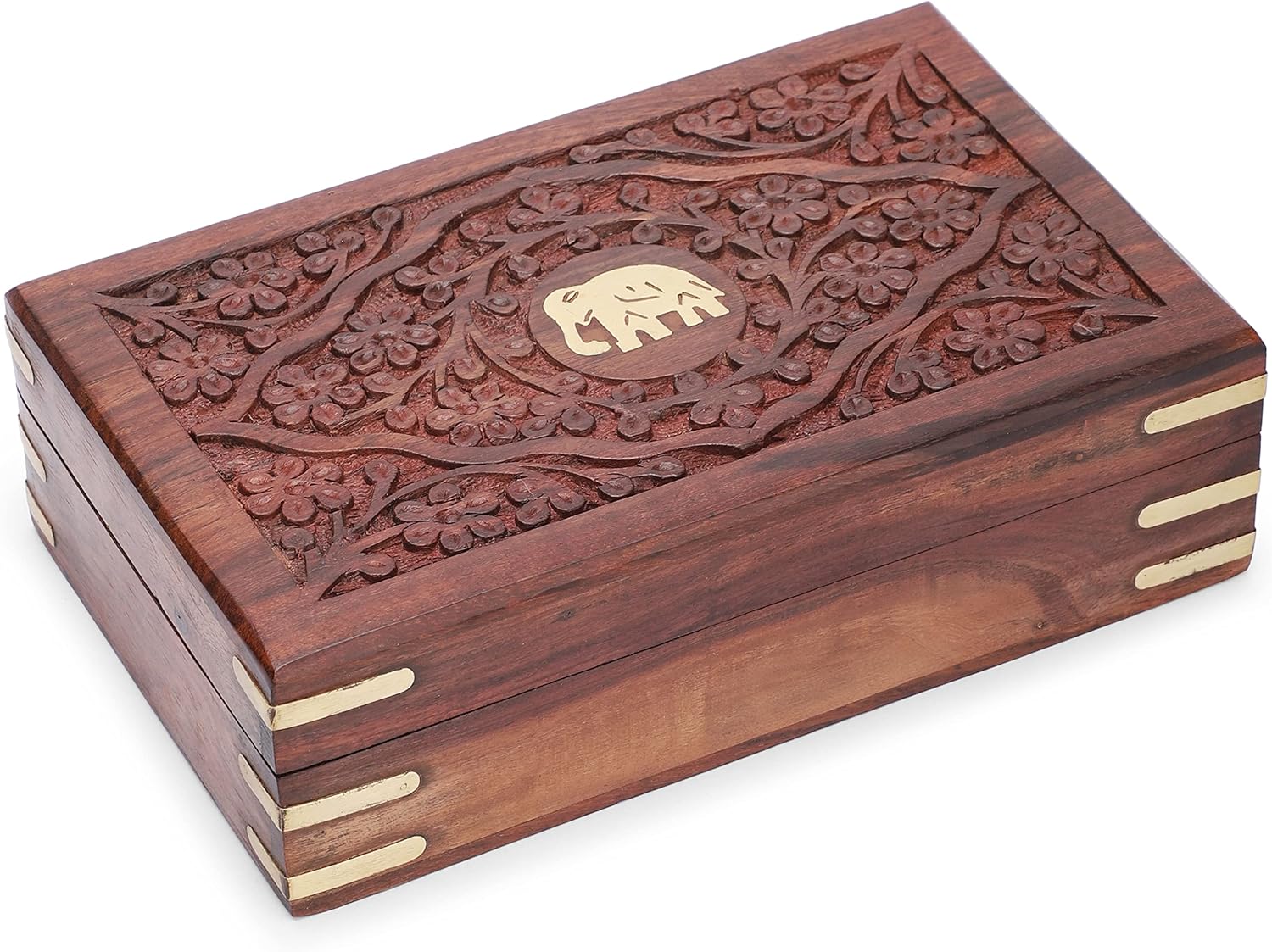 Ajuny Boîte à bijoux en bois de sheesham