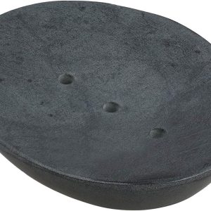 Ajuny Porte-savon pierre naturelle gris