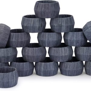 Ajuny Lot de 12 ronds de serviette en rotin et raphia