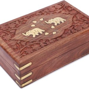 Ajuny Boîte à bijoux en bois