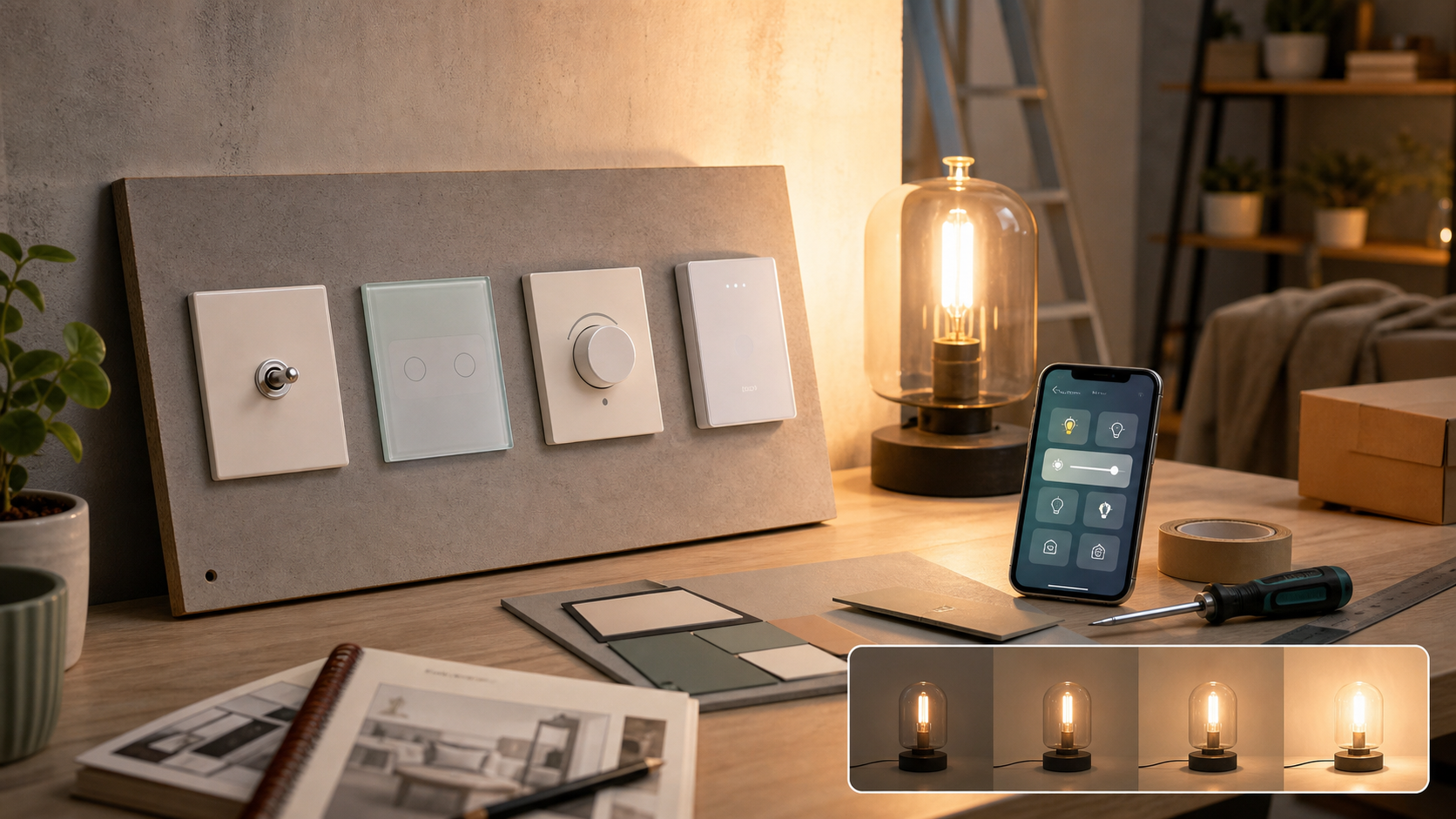 Comparatif d'interrupteurs tactile bascule variateur et connecté en rénovation