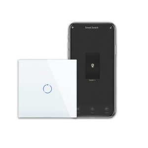 Interrupteur intelligent WiFi CNBINGO avec contrôle tactile, compatible Alexa et Google Assistant, panneau en verre blanc