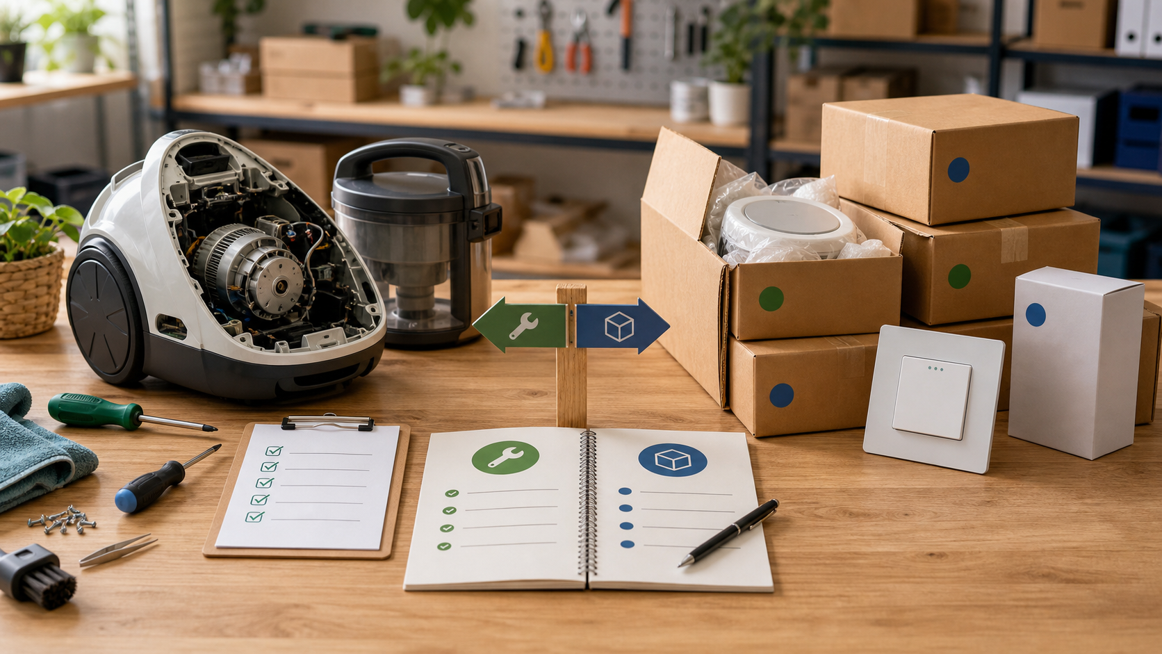 Comparer produit reconditionné et déstockage sur une table de contrôle
