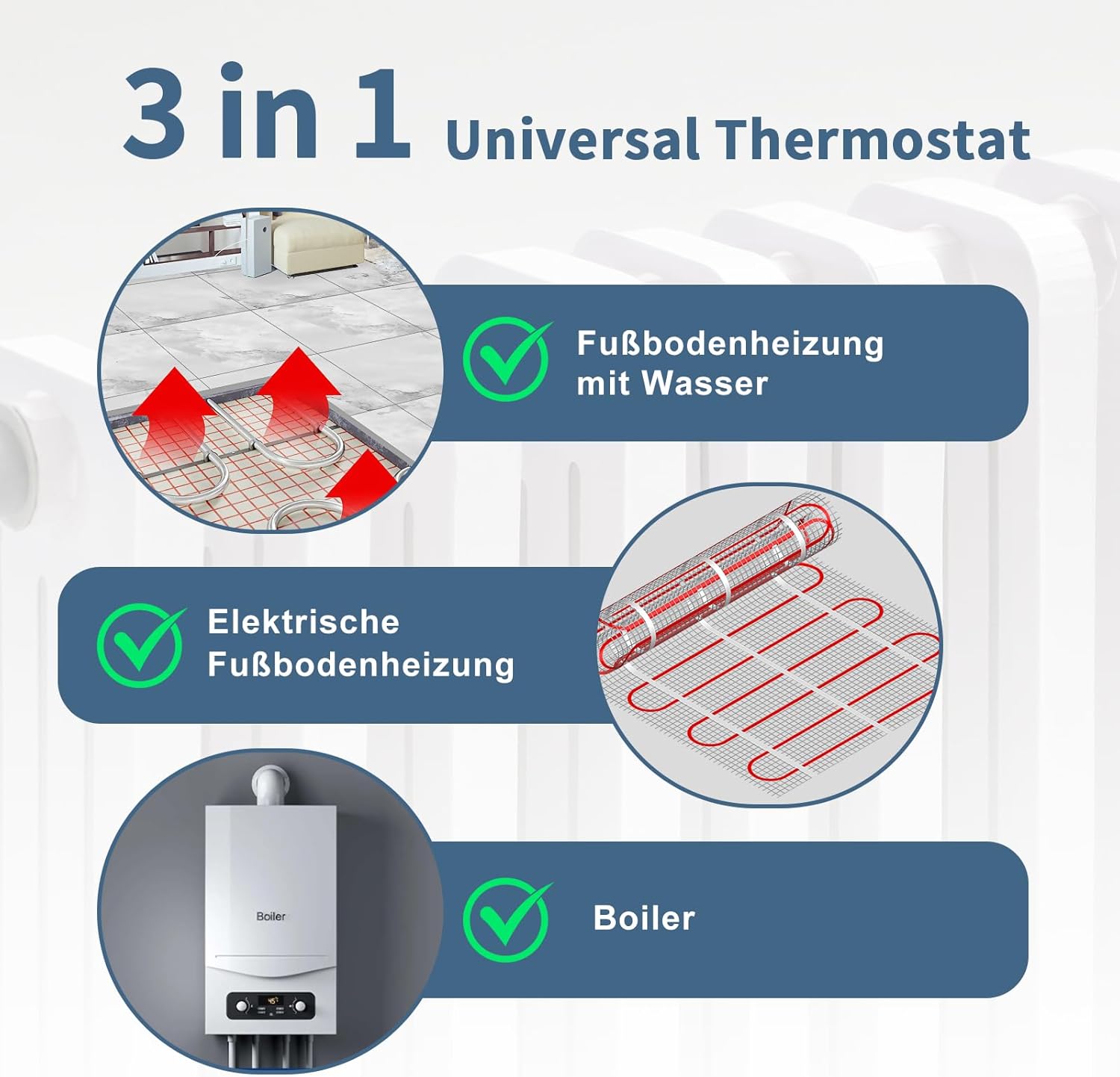 CNBINGO WLAN-Smart-Einbauthermostat mit Kristallglasfenster – Alexa- und Google Assistant-kompatibel – 16 A – Weiß – Produktdetails