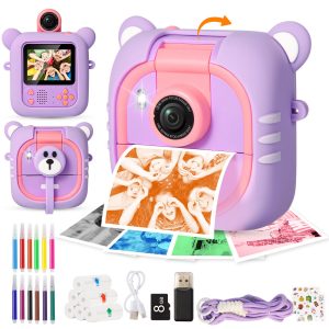71-NvKTKMmL.jpg Appareil photo instantané enfant ARNSSIEN M2 rose violet reconditionné - image 1